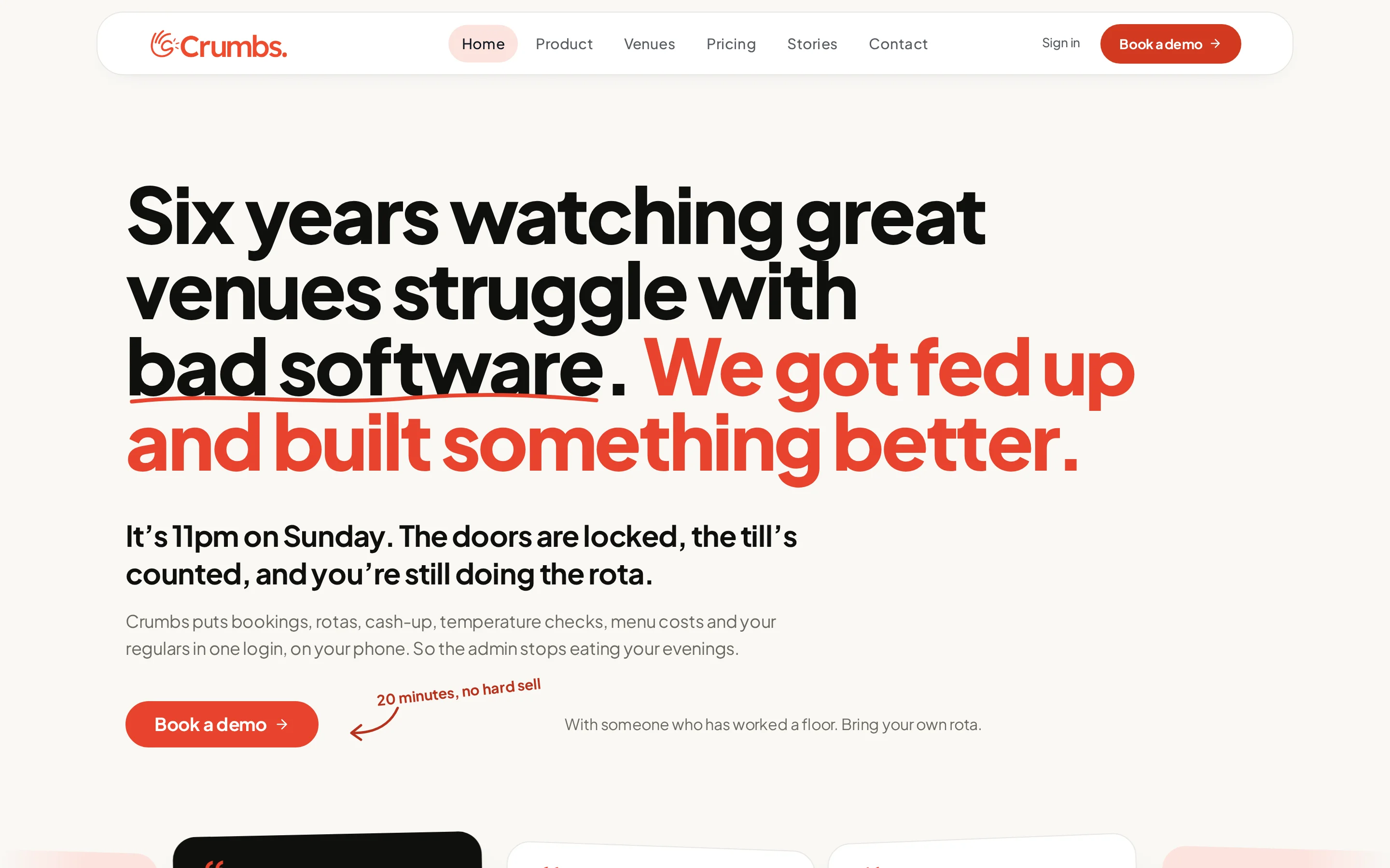 Crumbs, Hospitality SaaS